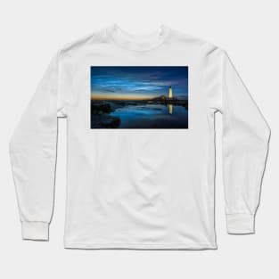 Noctilucent clouds at st marys lighthouse Long Sleeve T-Shirt